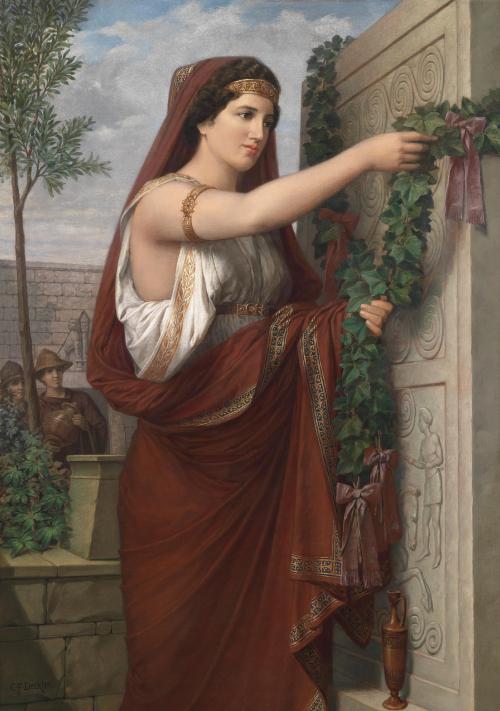 Vestal Virgin with an Ivy Garland, Carl Friedrich Deckler (1838-1912)