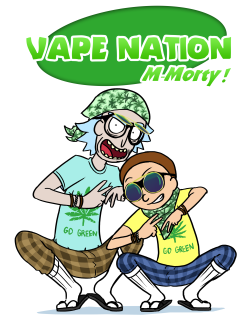 gintoki23: I sketched this up a while ago but never got around to finishing it BUT recently I’ve seen H3H3 Productions and Justin Roiland exchanges tweets on Twitter. Gave me some motivation to finally finish this!  “V-Vape Nation, Morty! Go fucking