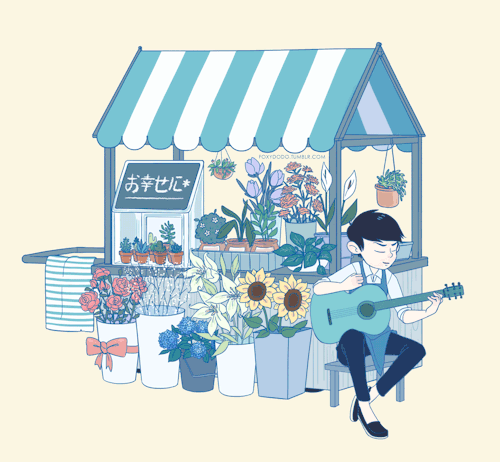 foxydodo:  I made a looping gif of Kara playing the guitar for the florist AU..rip I actually did it