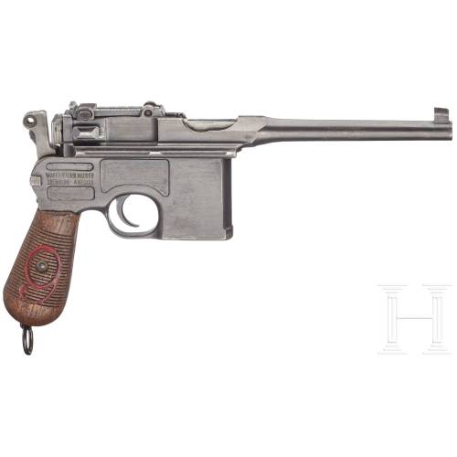 German Mauser C-96 Red 9 (9x19mm) semi auto pistol, World War Ifrom Hermann Historica