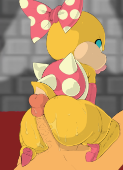 nine-tastic:  (Disclaimer: all characters portrayed are 18  years old) Pink and Polka dots! Here’s Wendy O. Koopa for all of us shortstack kissy lip fans &lt;3 Boogie was here… Lineart by meaconscientia   colored by me in last week’s stream   
