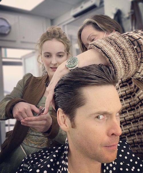 Tom Riley shared this great behind the scenes photo from the set of The Nevers, with Ann Skelly and 