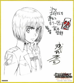 fuku-shuu:   After Armin, the 2nd round of Asano Kyoji&rsquo;s gifts for moviegoers will feature Jean! Distribution of this sketch begins on December 6th.  Great incentive to encourage multiple viewings of the compilation film.  Here is a better look