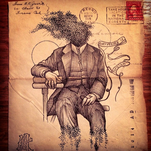 thievinggenius:  Done by Karrie Arthurs. @thepaperweight 
