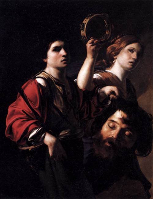 baroqueart: The Triumph of David by Bartolomeo Manfredi Date: 1615