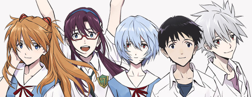 Edited portraits based on the poster for Evangelion: 3.0+1.0 (Thrice Upon A Time) illustratedby Atsu