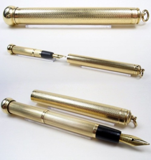 W.S. Hicks & Sons, Eyedropper, 1918. 18Kt gilded, New York. The company was the supplier of Tiff