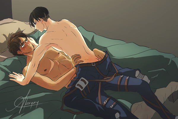 ackergay:  “Captain’s butt is so s o f t omgomgomgomg,” Eren screams internally.