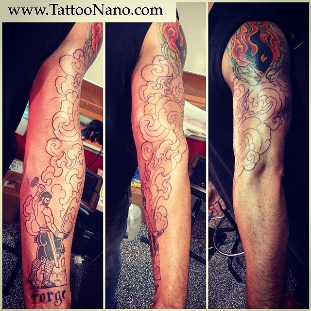 BlackMothCollective  hephaestus vulcan tattoo tattoonano in