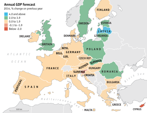 borcsok:  European economy guide   Taking Europe’s pulse  interactive overview of European GDP, debt and jobs  AFTER the long freeze a slow thaw is under way for the European economy. Across the 28-strong European Union, GDP stagnated in 2013 (after