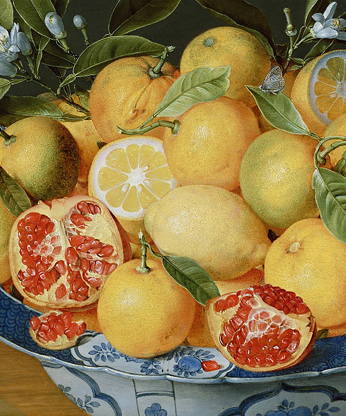marcuscrassus:  Jacob van Hulsdonck - Still Life with Lemons, Oranges and a Pomegranate (c.1620 - 16