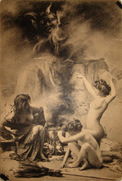 French postcard, Witches’ Sabbat in Paris
