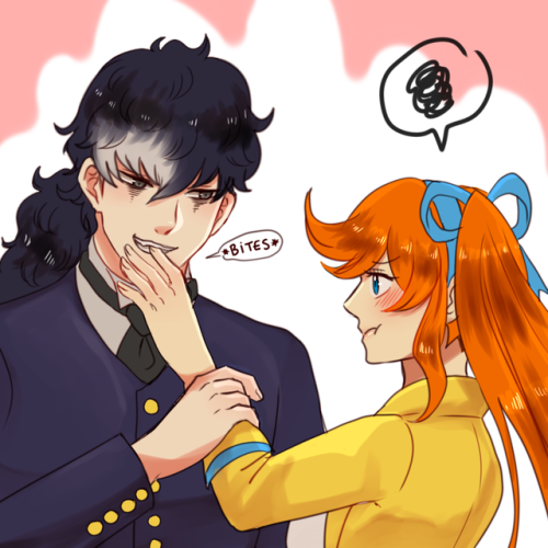 he loves teasing her (´꒳`)