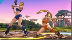 cheschirebacon:  shadyparakoopa:  alexxdz:  What now? Are you still going to complain about sexism? Are still going to complain about impractical clothing?  Super Smash Gym Resort  WHY IS EVERYONE BATTLING WITH A SWINSUIT?! IS THAT DOA?!  SHULK SWIMMING