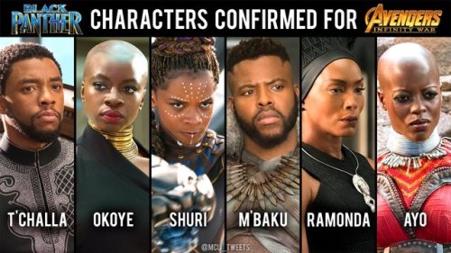 papi-chulo-bucky: frenchblondgirl: REMINDER: These six #BlackPanther characters will all make their 