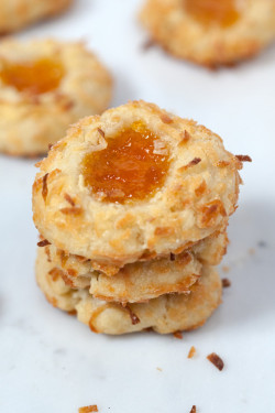 craving-nomz:  Coconut Thumbprint Cookies