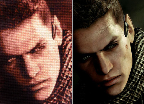 Finished Piers Nivans - Resident Evil 6 - Cross StitchGod, I love his eyes.