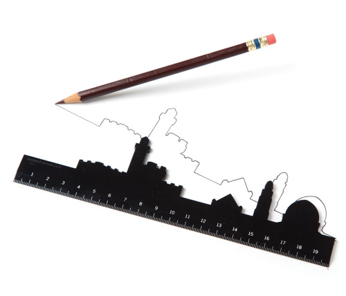 f-l-e-u-r-d-e-l-y-s:  Skyline Ruler by Shelly Freiman for Monkey Business  Twitter Use the straight side of the ruler for everyday measuring or take the scenic route when you have time to spare. The perfect gift to bring home from your travels. Made of