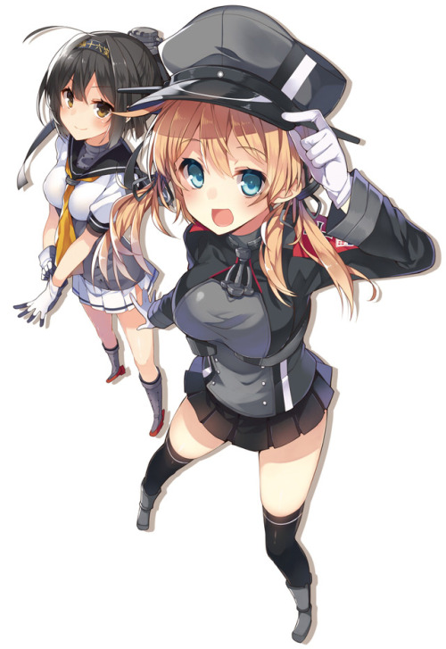 Destroyer Akizuki & Cruiser Prinz EugenSource:  三嶋くろね 