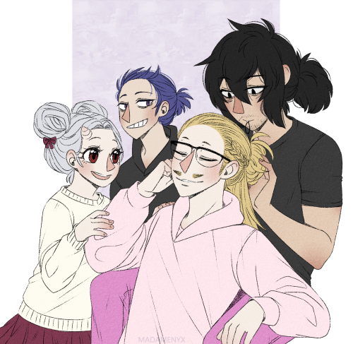 madamenyxillustrations:My Hero Academia. EraserMic family!