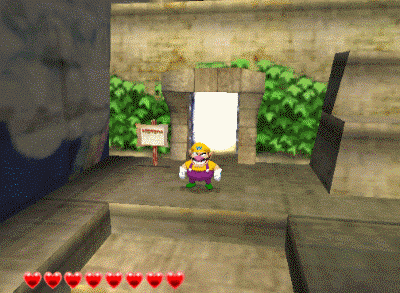 suppermariobroth:In Wario World, there is a money bag constantly suspended in the air between Wario 