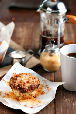guardians-of-the-food:  Sour Cream Coffee Cake Streusel Muffins These light, tender coffee cake streusel muffins have a secret ingredient in the batter, and are topped with a walnut streusel. Perfect for any time!  muffins, streusel, crumb, brunch, sweet,