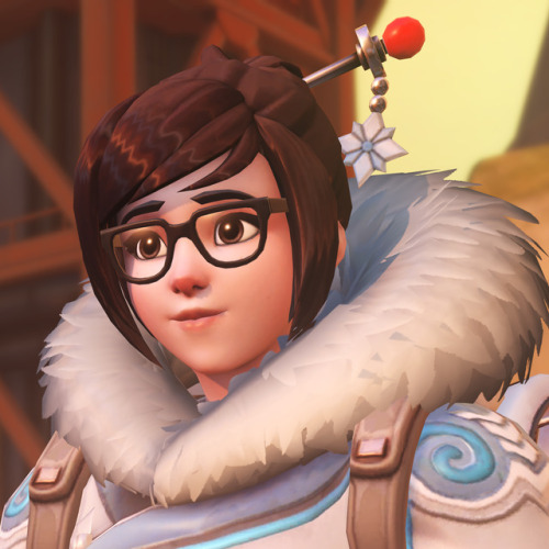 otherwindow:Mei with her concept art face versus her in-game model.