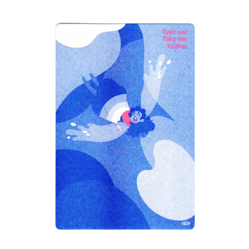 A silkscreen-like Postcard>>Now on Etsy!(Recently I found really amazing printing office. Look