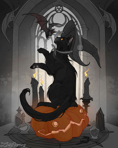 nyxshadowhawk:Witchy Black Cat by IrenHorrors