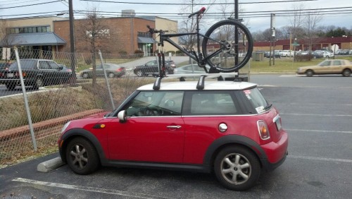 bikinggeek: New bike on the car. Woohoo