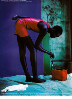 larastonestits:  Alek Wek by Jean-Baptiste Mondino for Vogue Paris, December 1997