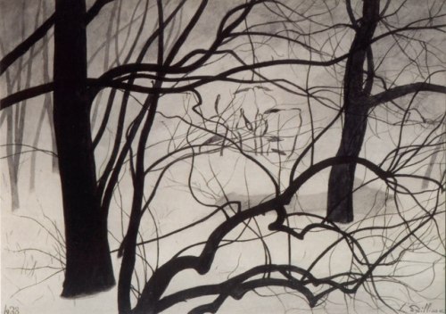 nobrashfestivity:Leon Spilliaert, Jeunes pousses parmi les arbres, 1933more