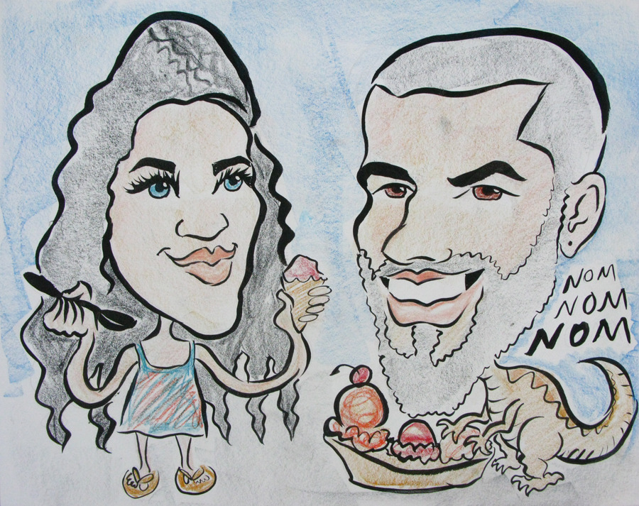  Caricatures done by Matt Bernson at Dairy Delight in Malden, MA.    Best place