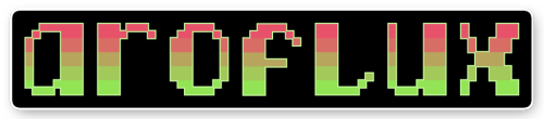 aroworlds:  [image description: three sets of two pixel art text banners, reading the names of diffe