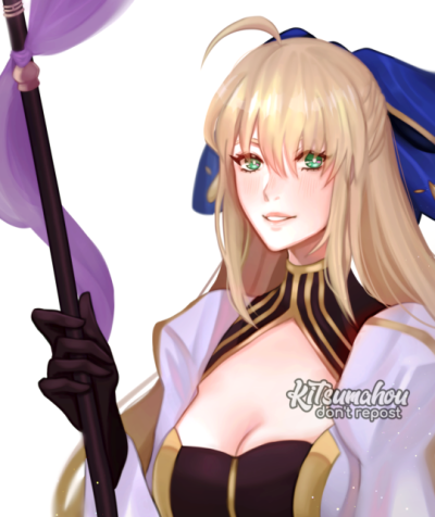 — ✩ ; Here i am. Blessed with a new Artoria-face.