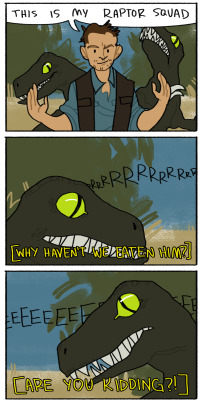 superradapplesauce:  lousysharkbutt:  rawr means ‘have you SEEN chris pratt’ in dinosaurprogress video | patreon  jazzydwarf Rawr :)