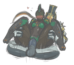 thekilinah:  Warframe Sketch commissions for Alluringcrest! Thanks again for letting me indulge in drawing some hella frames and fetishes. 