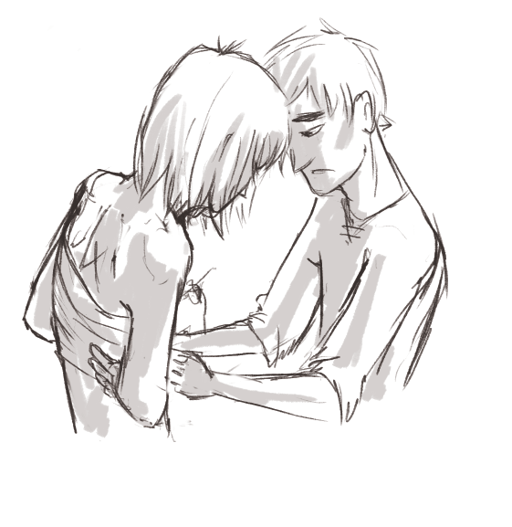 feastevil:  quick doodle because i just realized i have this headcanon that when