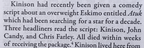 oldshowbiz:Curse of the Overweight Eskimo  Atuk the Eskimo. An alleged cursed script. Give it to Art