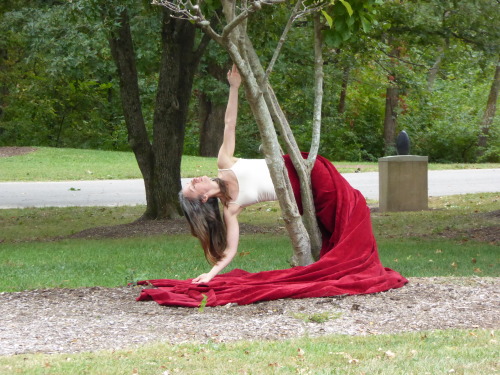 Holly Seitz Marchant - site specific performance with David Marchant at Laumeier Sculpture Park, St. Louis MO