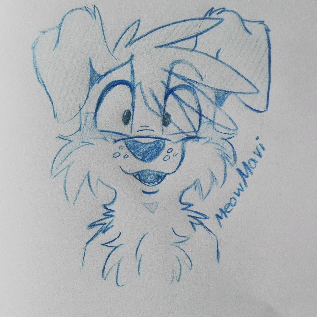 meowmavi:I drew a Riley on paper today. It’s my first traditionell drawing since