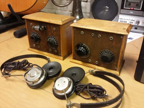 Two Unknown Crystal Radios, 1920s(?) - Neufeldt &amp; Kuhnke Kiel Unknown Headphones, 1920s(?) - Nor