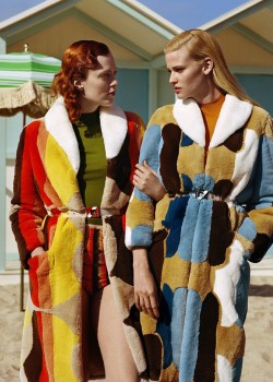 midnight-charm:  Karen Elson &amp; Lara Stone photographed by Alasdair McLellan for Miu Miu Spring / Summer 2017 Stylist: Katie Grand 