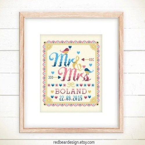 Please don’t forget we have lovely wedding announcement design! It’s cute ~ ❤️ ❤️ . . #crossstitch #