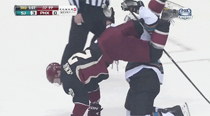 sofapizza:  official-nhl:  Clearly the ref is very inclined to stop whatever is happening