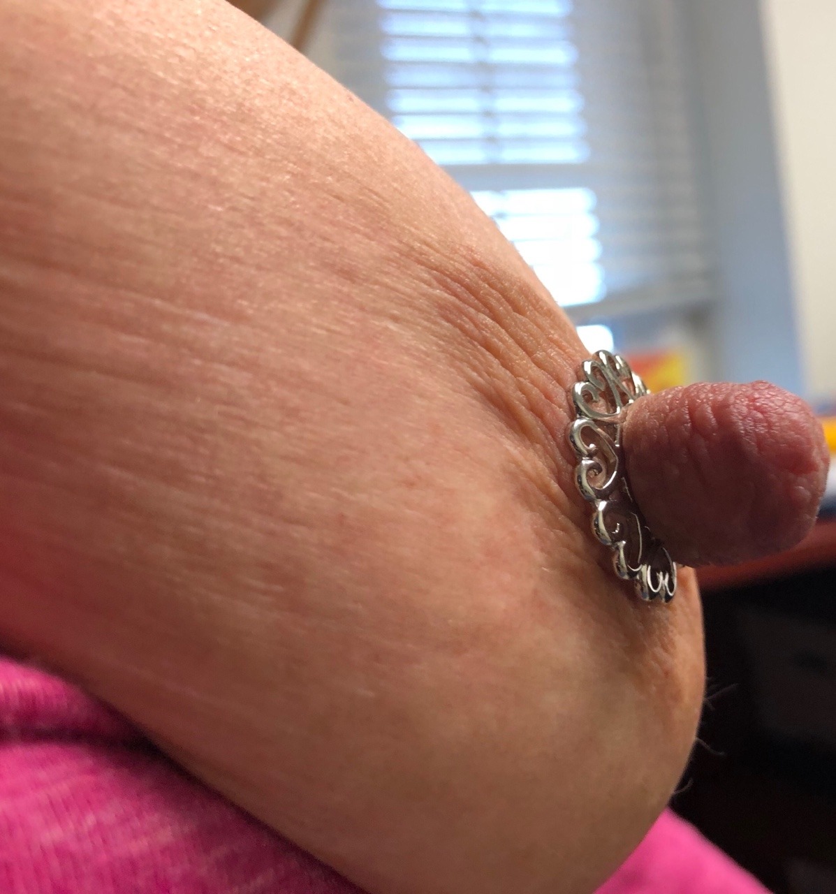 sanford550:  Work Boob Wednesday! Several people requested that I get some bling