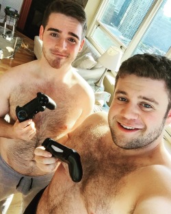 slimnhairy: gregoriusboomer:   orrinbroseph: Come play Overwatch with us.🎮 “TheEquestranauts” @gregoriusboomer Gaymers 4 lyfe   I know what I’d rather do with these two.  