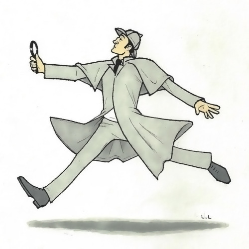 violsva:jigget-art:Sherlock Holmes is on the case. Inspired by the Sherlock Holmes ballet that exist