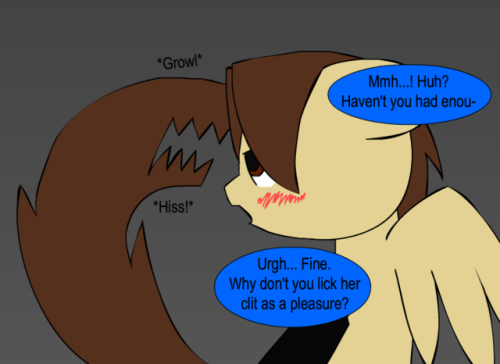 nsfw-starsinger:  A follower post of the previous post featuring ask-mingle.Mingle seems to like how the result becomes when combining the pleasure from my living tail and my stallion. omai~ >//w//>