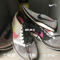 Morning 5k.  #nikeflyknitracer #multicolorflyknitracers